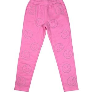 Pink Smiley Face Joggers Sweatpants